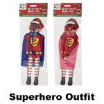 Christmas Elf Superhero Outfit, Assorted 